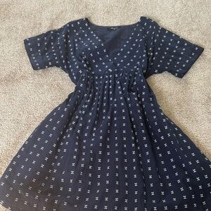Madewell Navy Dress with White Pattern